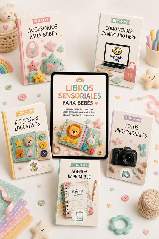 LIBROS SENSORIALES + 6 REGALOS CREATIVIDAD Y EMPRENDIMIENTO - $500.000 POR SEMANA